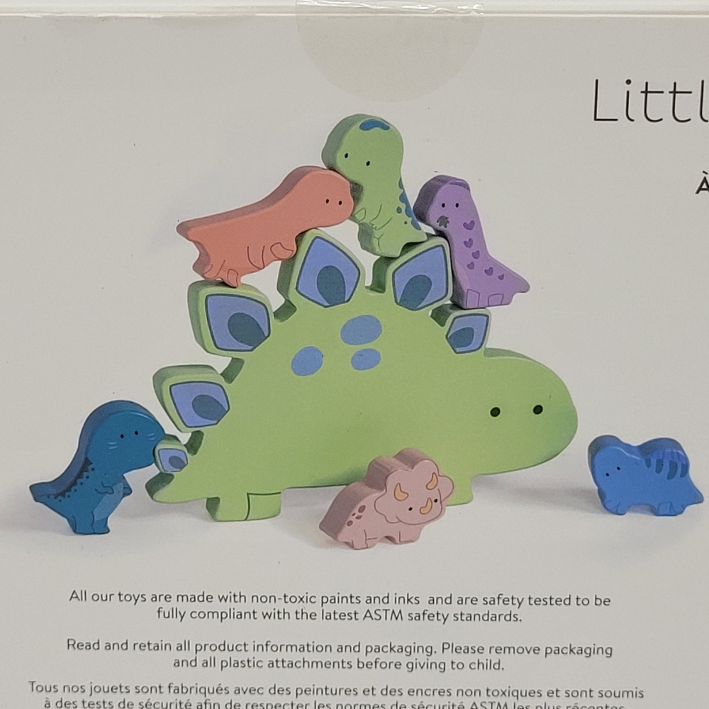 Mary Meyer Little Wood Dinosaur Blocks 7 Pieces 18mo+ Play Gift Infants Baby NEW - Picture 8 of 11